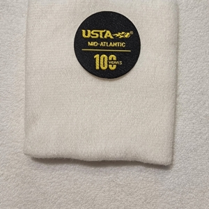 One Pair - 100 Anniversary USTA Mid-Atlantic Customized Wristband 3.5 length, Medium Size, White Color